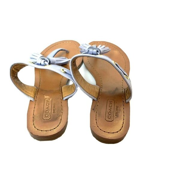 Coach Sky Blue Sheena Leather Sandals - Picture 2 of 10